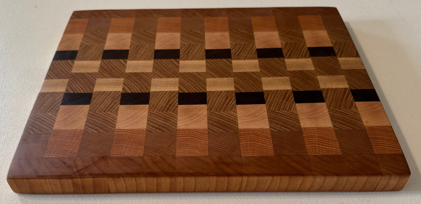 “Handcrafted Maple, Walnut & Oak End Grain Cutting Board – Durable, Elegant, and Built to Last”