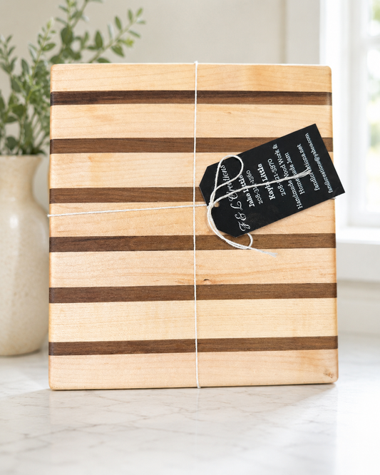 Walnut & Maple Cutting Board — Handmade by Our 11-Year-Old Craftsman