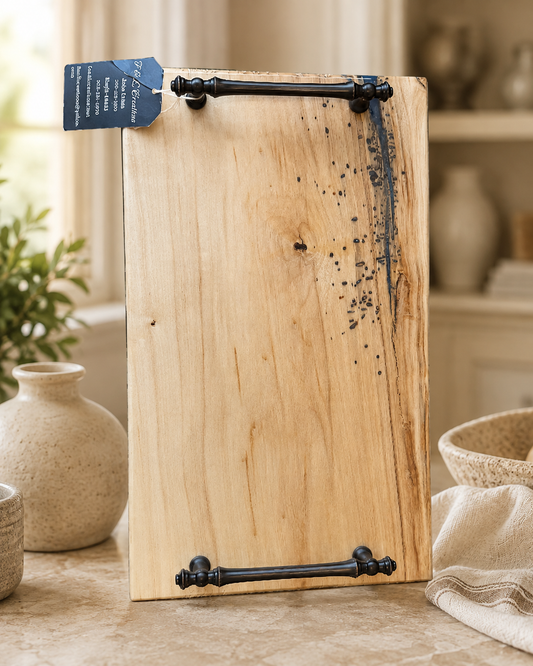 Handmade Blue Epoxy Accent Charcuterie Board