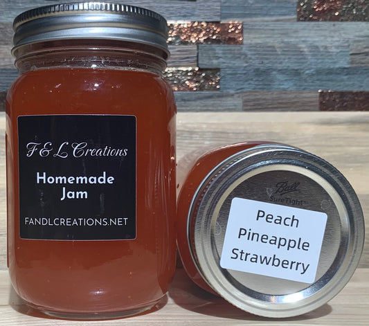 Peach, Pineapple, Strawberry Jam