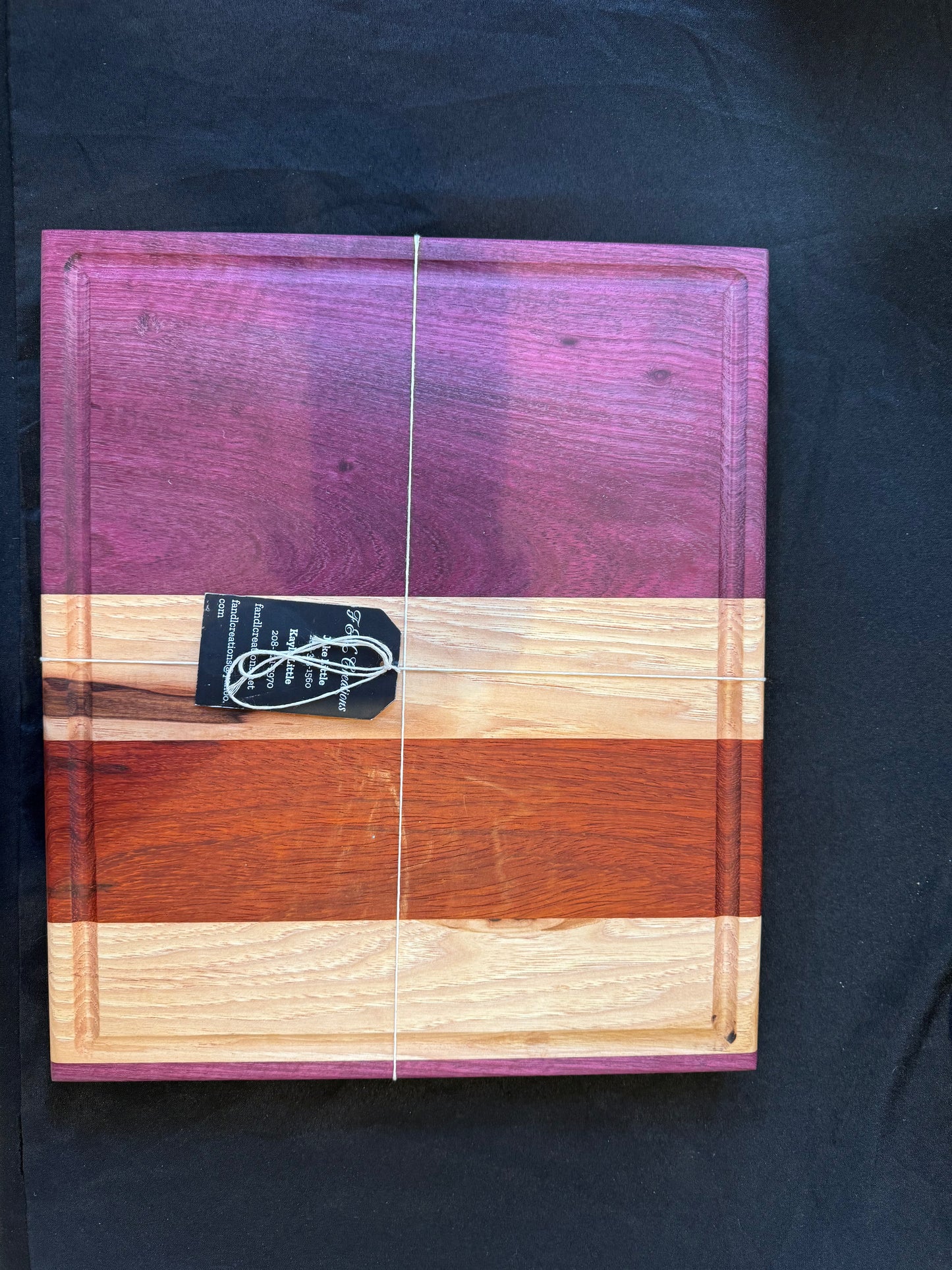 Handmade Purple Heart, Padauk & Maple Cutting Board