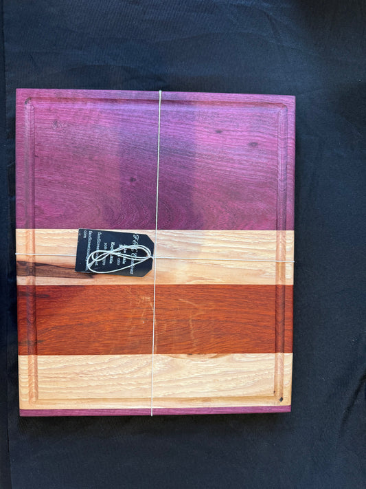 Handmade Purple Heart, Padauk & Maple Cutting Board