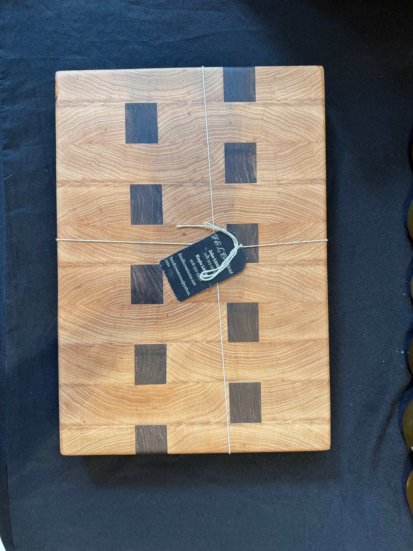 Handmade Hickory & Walnut End-Grain Cutting Board